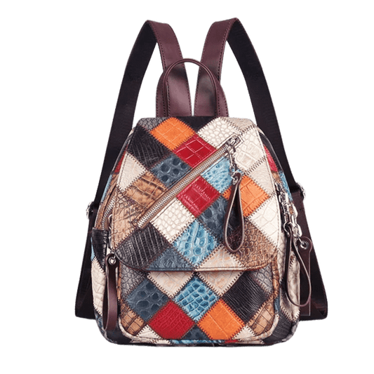 Sac à Dos Cuir Femme Fait Main - Patchwork