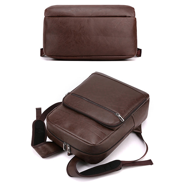 Sac à Dos Ordinateur Portable en Cuir - Look Rétro - Homme - QVN-00736