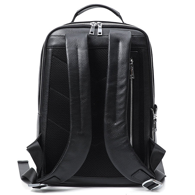 Sac à Dos en Cuir Noir - Ordinateur 15" - Homme - LNO-00388