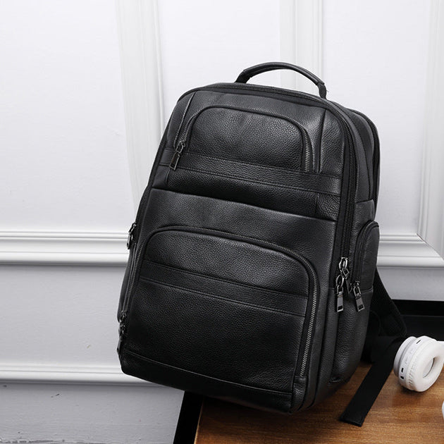 Sac à Dos en Cuir Noir - Voyage - Homme - LNO-00384