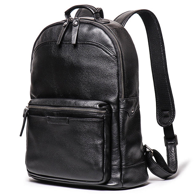 Sac à Dos en Cuir Marron / Noir - Classique - Homme - LNO-00386