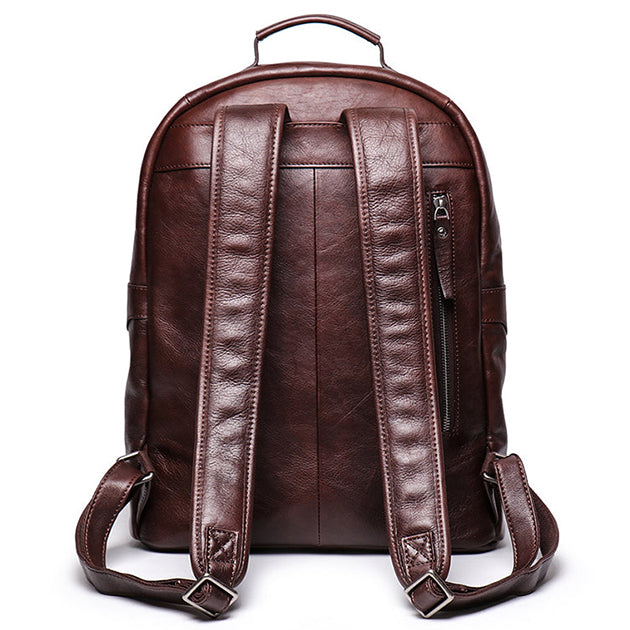 Sac à Dos en Cuir Marron / Noir - Classique - Homme - LNO-00386